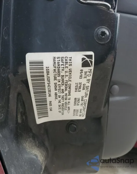 2004 Saturn Ion from USA, damaged, VIN 1GBAJ52F54Z135146